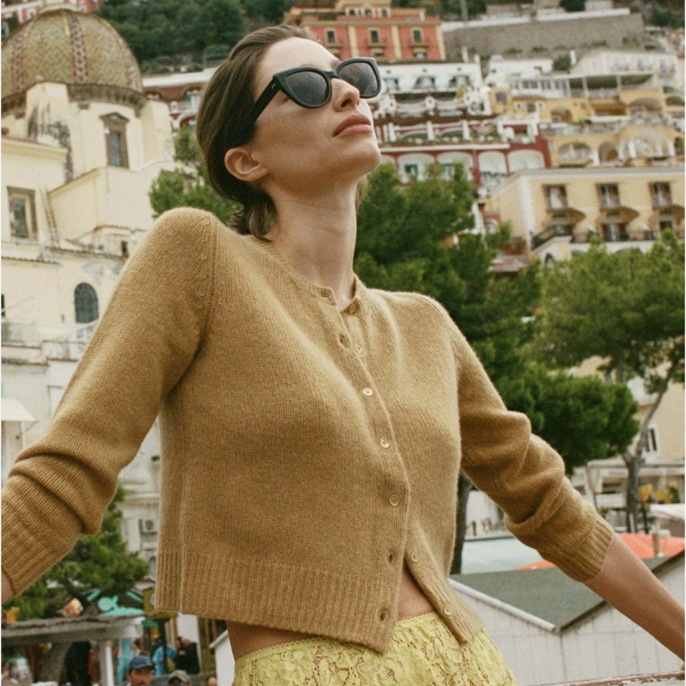 Doen Danae Women's Teak Cardigan Sweater Small- sold out EUC